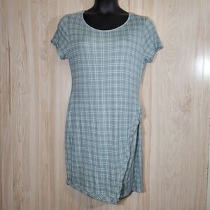 41 Hawthorn Blue Paid Bodycon Faux-Wrap Mini Dress Sz XL